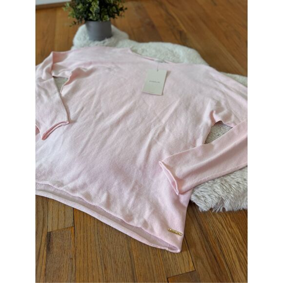 NWT Alsemi Soft Pink Cotton Rolled Hem Relaxed Fit Sweater Size S - Picture 3 of 12